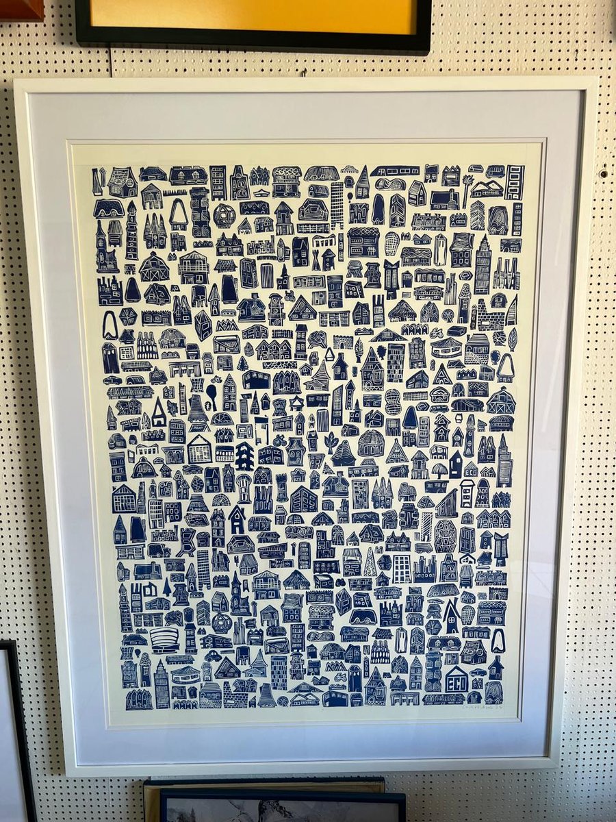 Grabado ciudad enmarcado