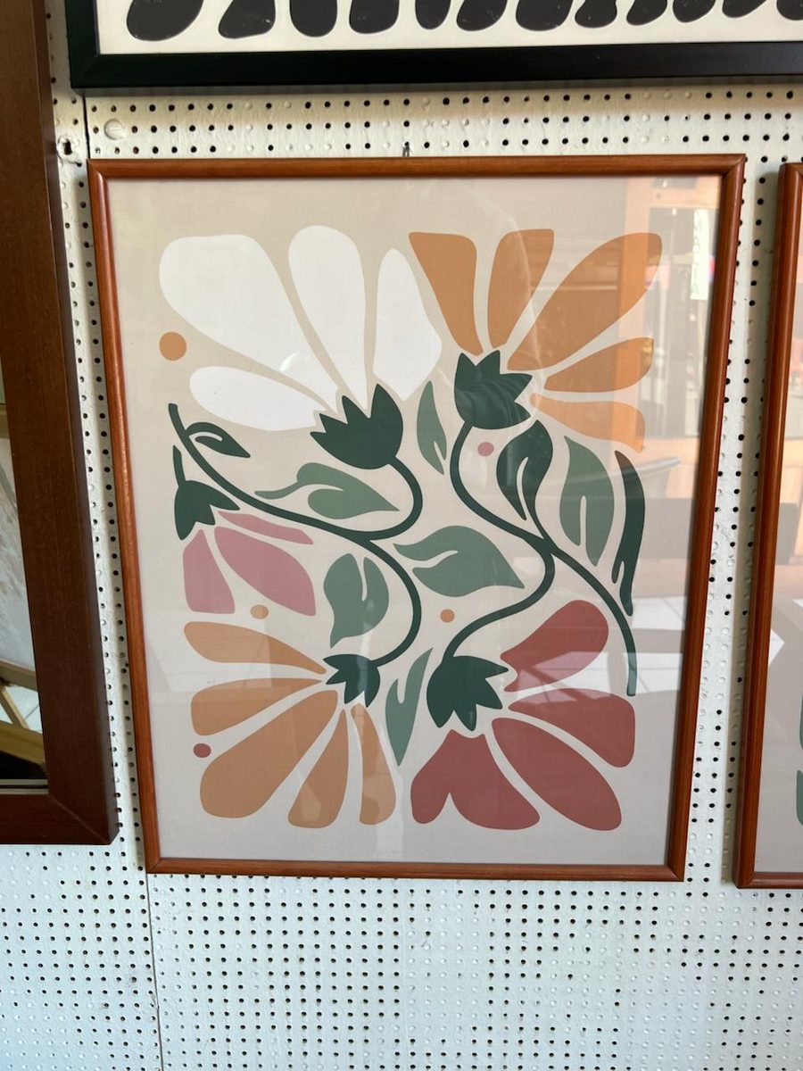 Flores Abstractas Crema