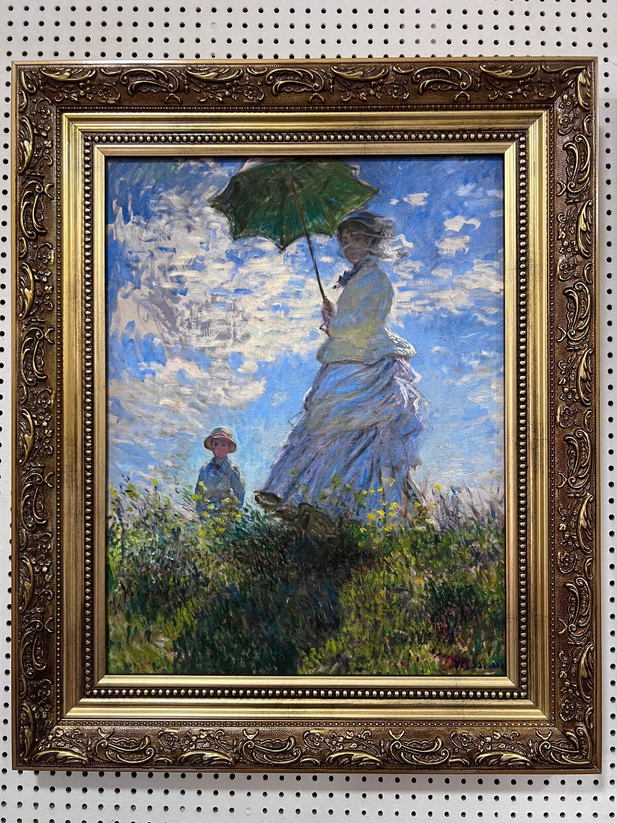La Mujer de la Sombrilla — Monet — cuadro fine art enmarcado