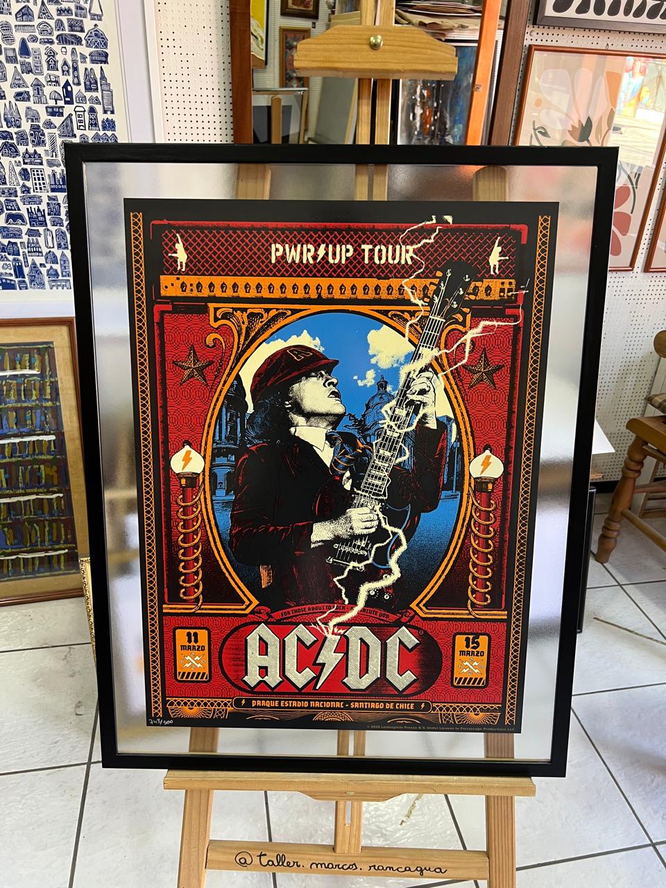 Poster AC/DC PWR/UP Tour enmarcado