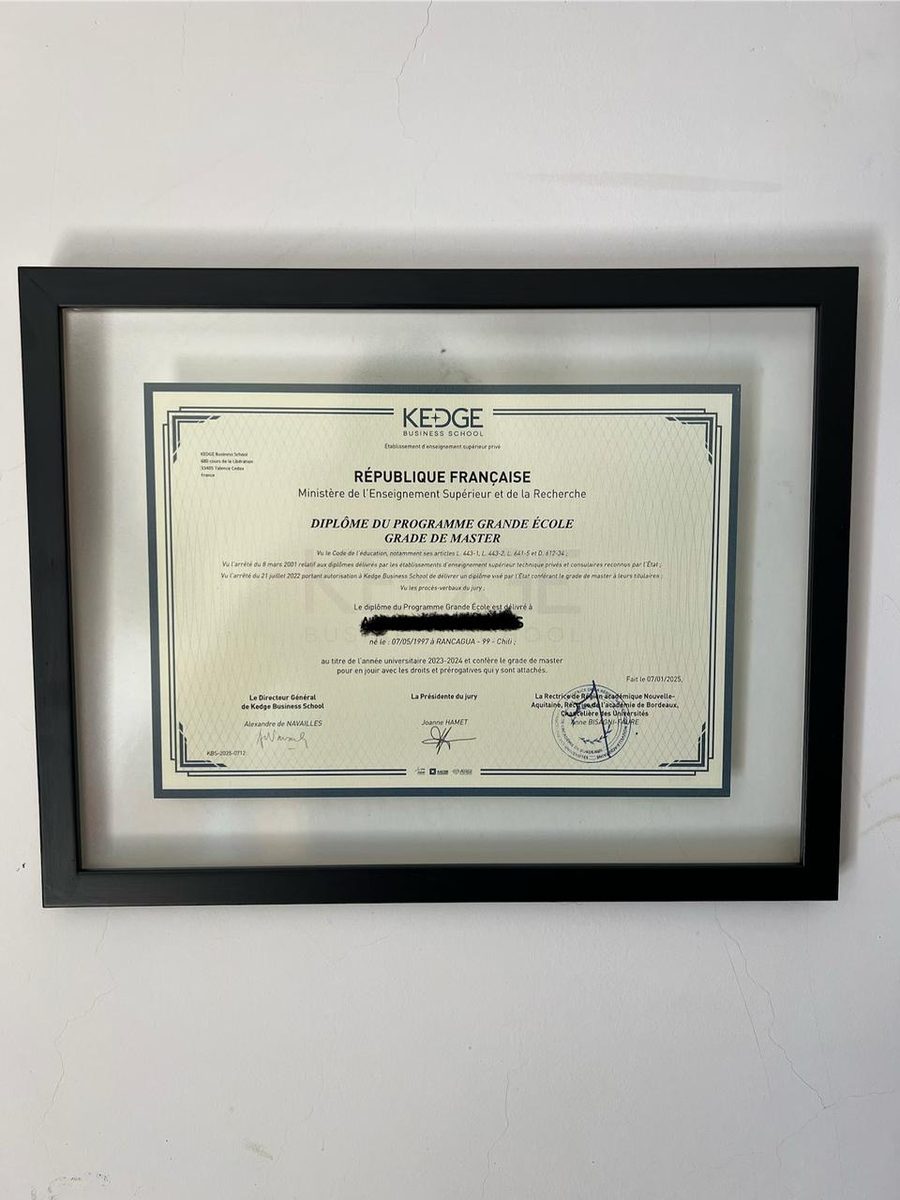 Master KEDGE Business School Francia enmarcado